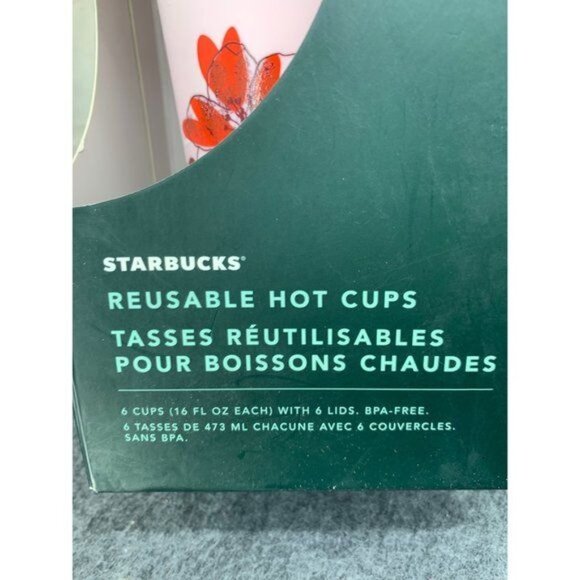 NIB Collectable Starbucks 2020 Valentines Re-useable Hot Cups (Set of 6) - Picture 11 of 14